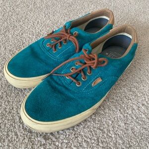 Blue and Brown Suede Vans